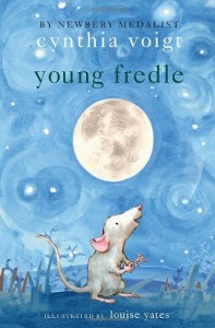 Young Fredle by Cynthia Voight Book Cover Young Fredle, Cynthia Voight, Book Cover, Mouse, Moon, blue background